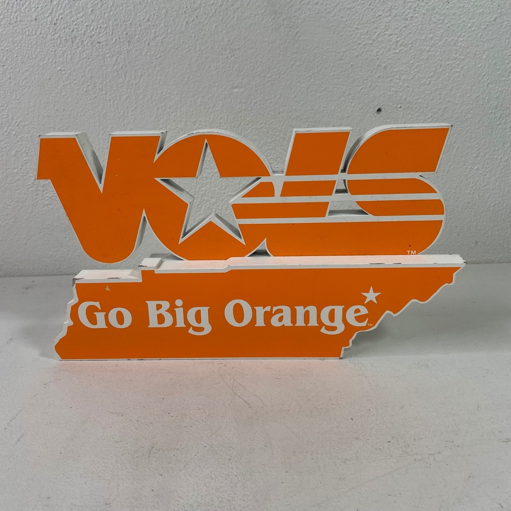 Vintage 1999 Tennessee Vols Go Big Orange Wooden Shelf Sign Shelia's kadArt
